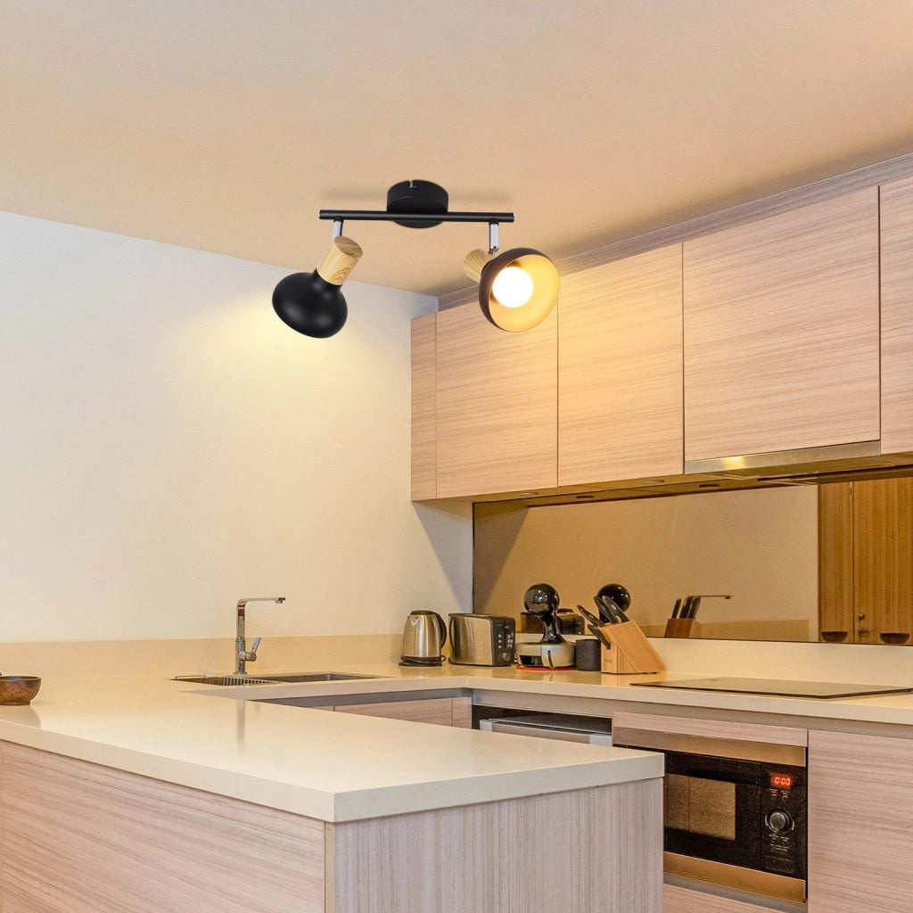 ZMH Faretto da soffitto Schwaz Vintage E14 a 2 fiamme Plafoniera per soggiorno di hotel
