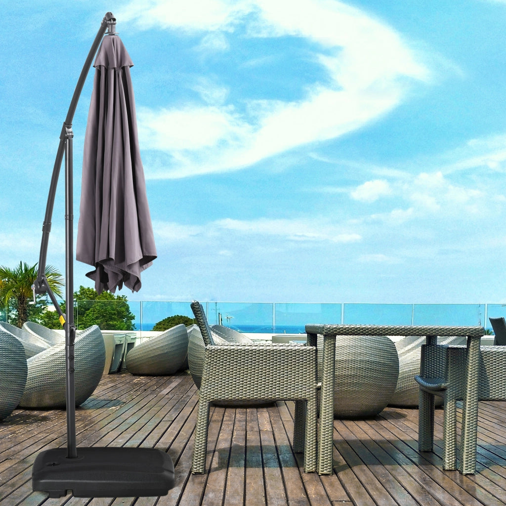 Base per Ombrellone con Ruote Riempibile d'Acqua ¨C Zephmum ¨C 80x60x17 cm Nero