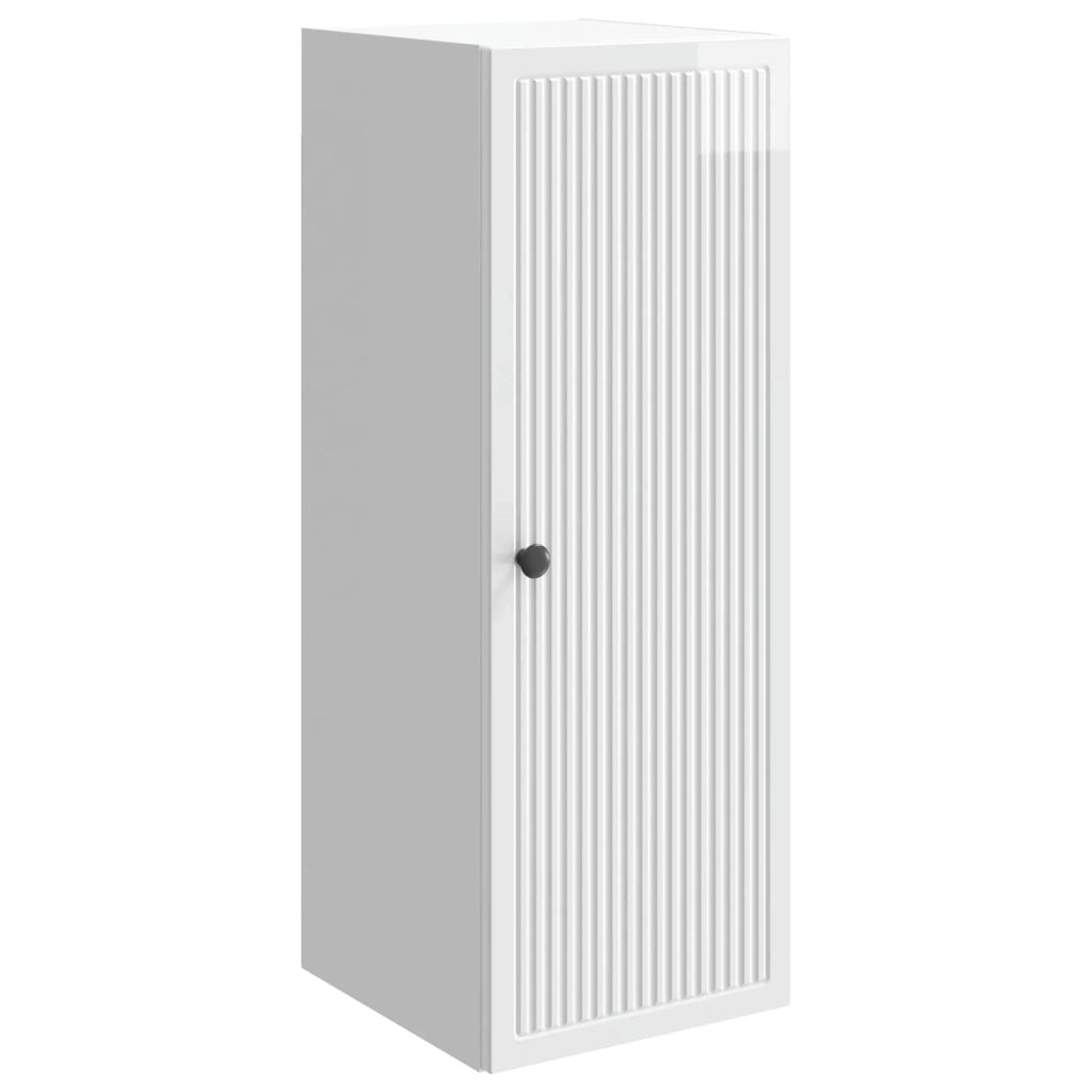 Mobiletto a muro Bianco Lucido 33 x 34,5 x 90 cm