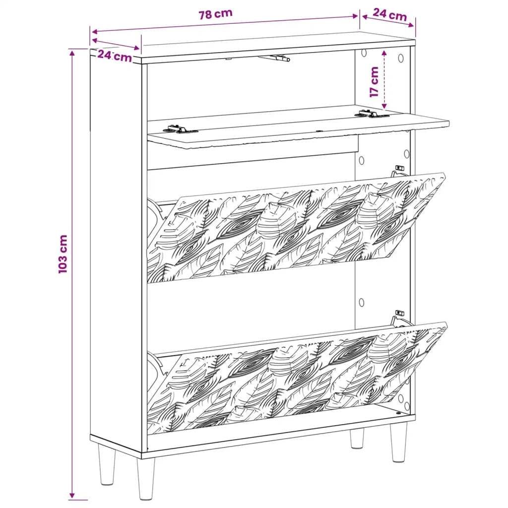 Mobile per scarpe DELFT 78 x 24 x 103 cm Legno ingegnerizzato 897101