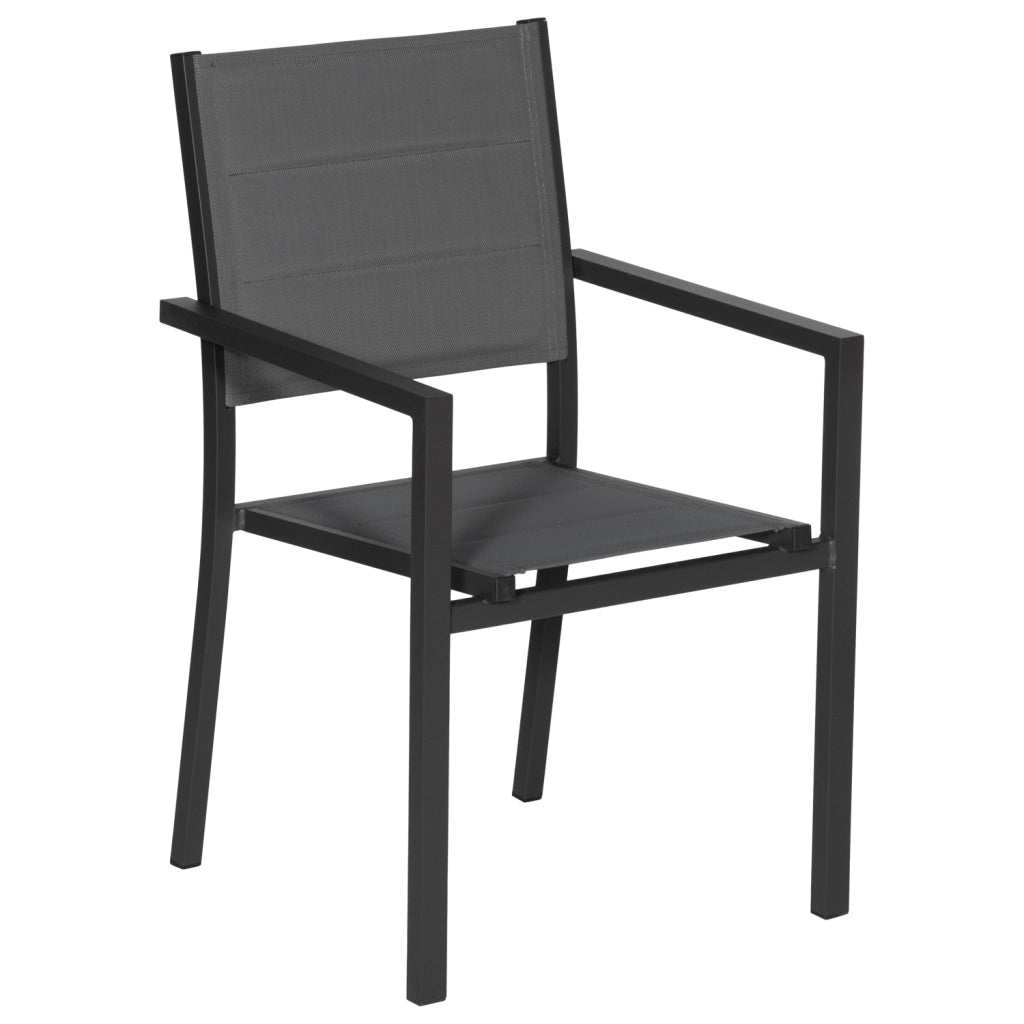 Set di mobili da giardino estensibili in textilene grigio VENEZIA 10 posti - alluminio antracite