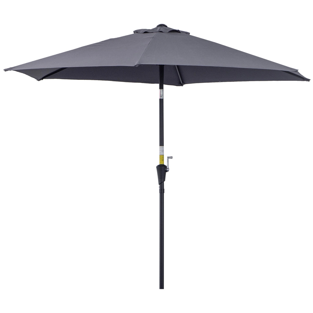 Parasole inclinabile da giardino balcone terrazza ¨C zephmum ¨C grigio alluminio ?2,6x2,35H m