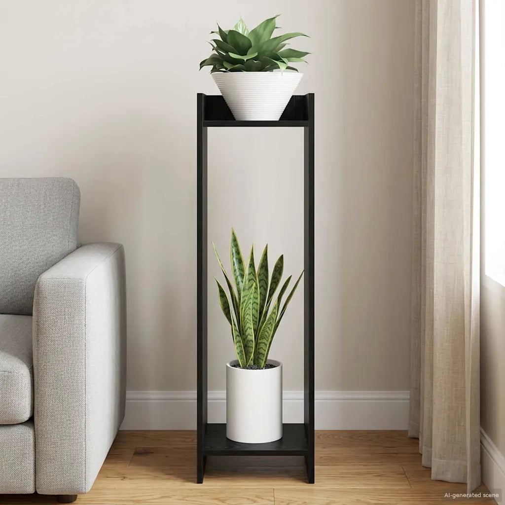 Supporto per piante | Sostegno per piante Rovere Nero 30 x 30 x 100 cm
