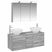 Set di mobili per il bagno 4 pcs Sonoma grigio 3406980