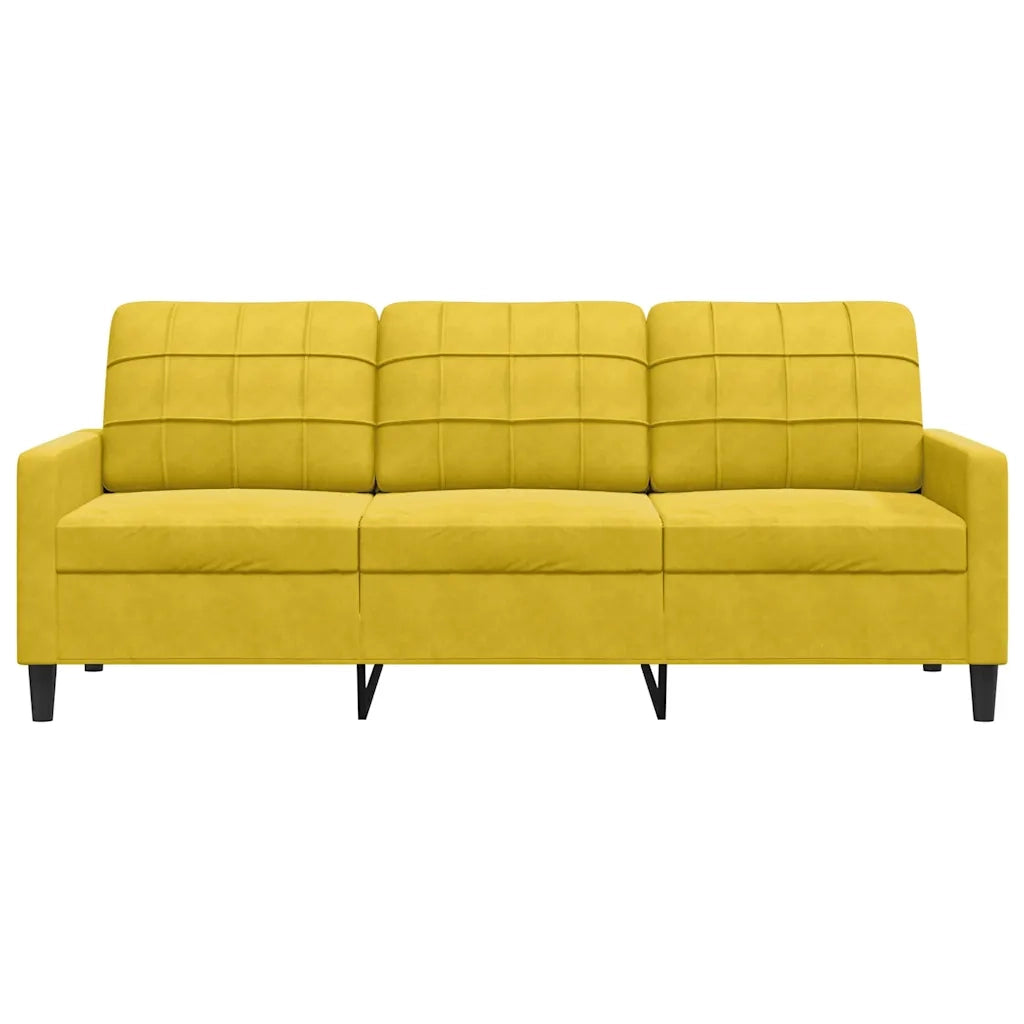 Divano a 3 Posti Giallo 180 cm in Velluto 4007640