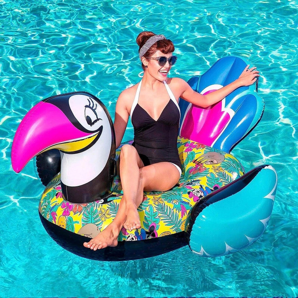 Trade Shop - Cavalcabile Gonfiabile A Forma Di Tucano Minnie 207 X 150 Cm Con Maniglie 91082 -