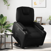 Poltrona Alzapersona Reclinabile Nera in Similpelle 3204430