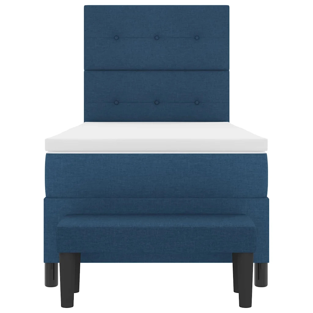 Letto a molle con testiera Blu 90 x 200 cm Tessuto 3344043