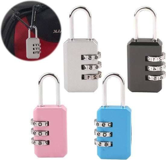Set di 4 piccoli chiavistelli con codice a 3 cifre per applicazioni di sicurezza varie - garage - area fitness - giardino - capannone.