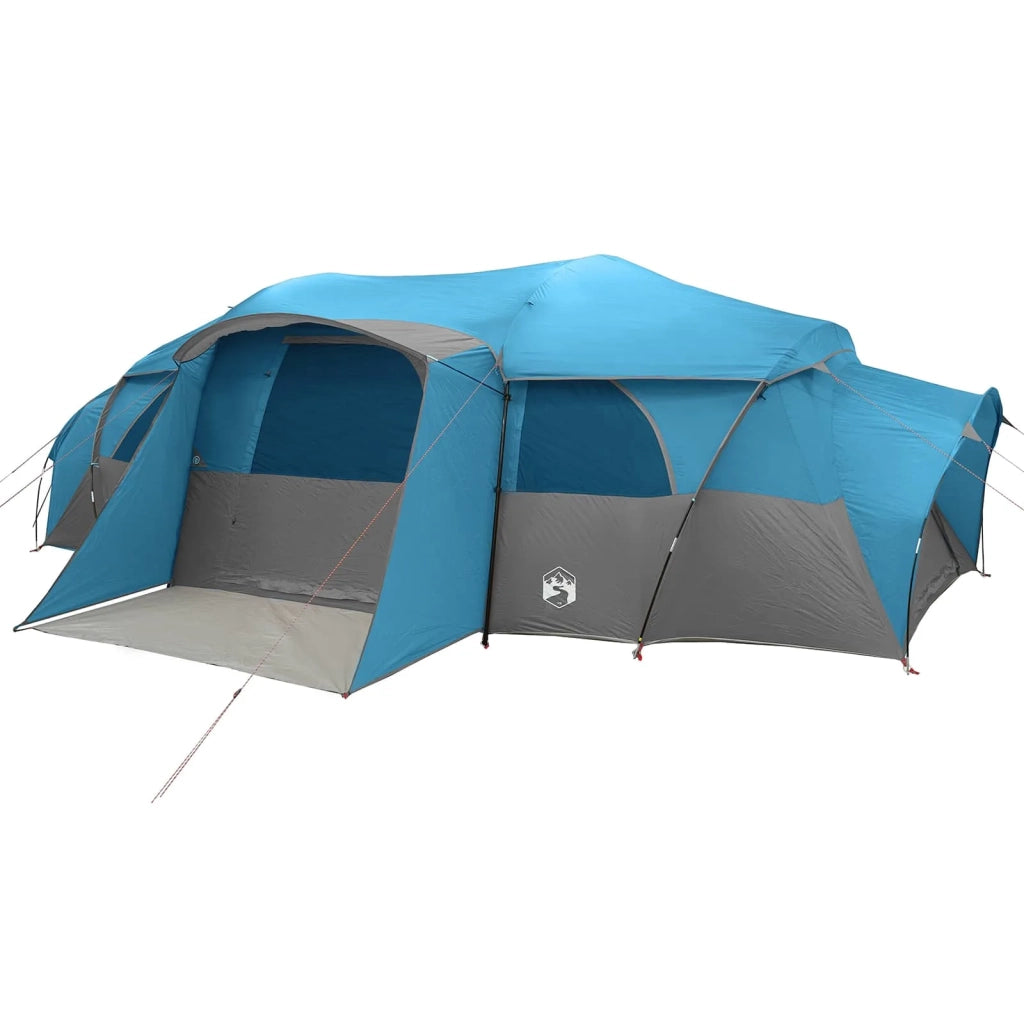 Tenda familiare con telo da pioggia resistente all'acqua-Tenda da campeggio Blu