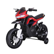 MOTO ELETTRICA BAMBINI DOPPIA SOSPENSIONE CON MUSICA E LUCI PER BAMBINI DA 3 A 8 ANNI ROSSA