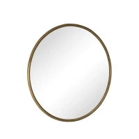 Specchio rotondo da parete con cornice in metallo, per parete, bagno, soggiorno, camera da letto, tavolo da trucco, corridoio, 80x2x80 cm, Bronzo