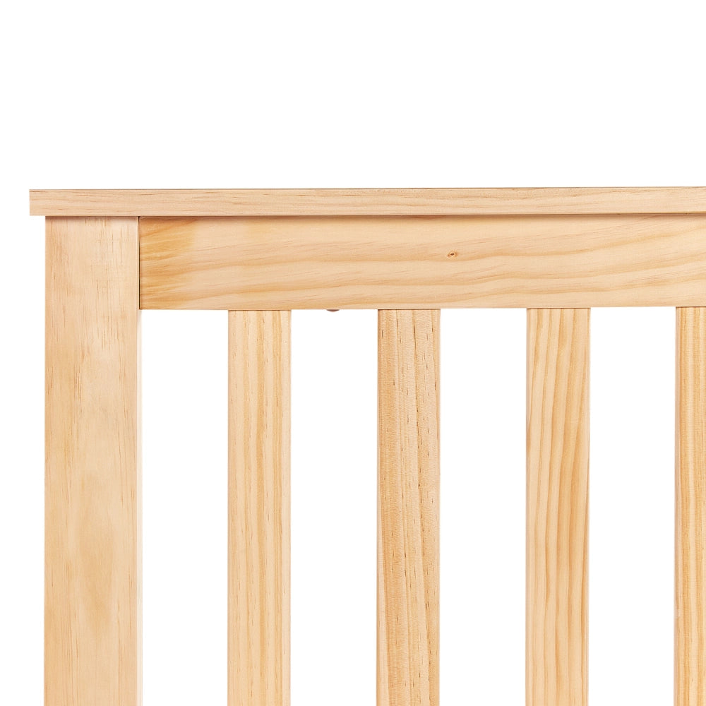 Letto matrimoniale moderno in legno massiccio con doghe in marrone chiaro 180 x 200 cm stile scandinavo