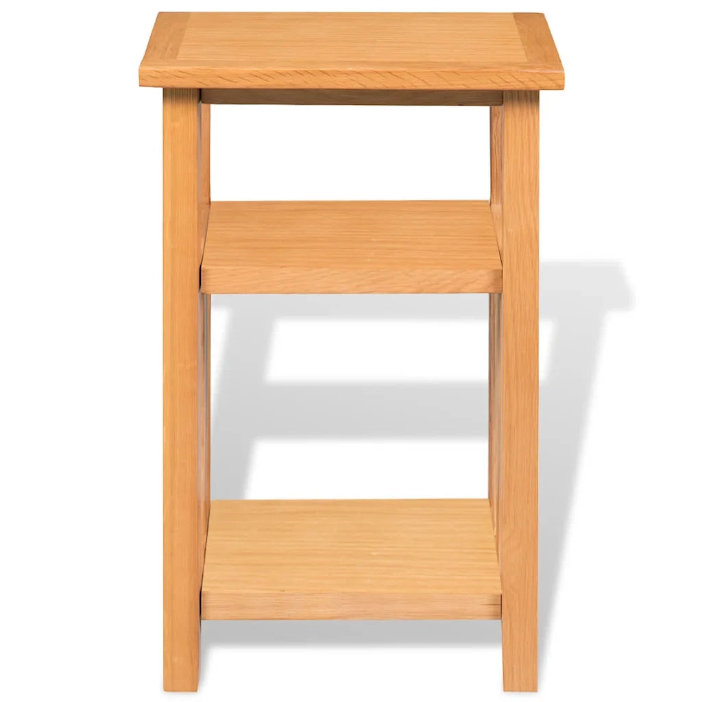 Tavolino da Salotto con Ripiano 27x35x55 cm Massello di Rovere 244211