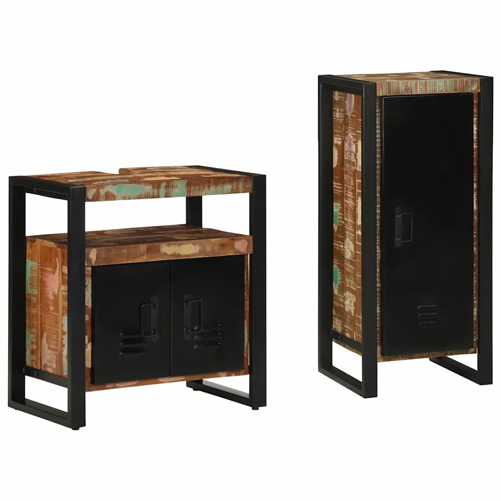 Set di mobili per il bagno 2 pcs Legno Recuperato Massello 3305609