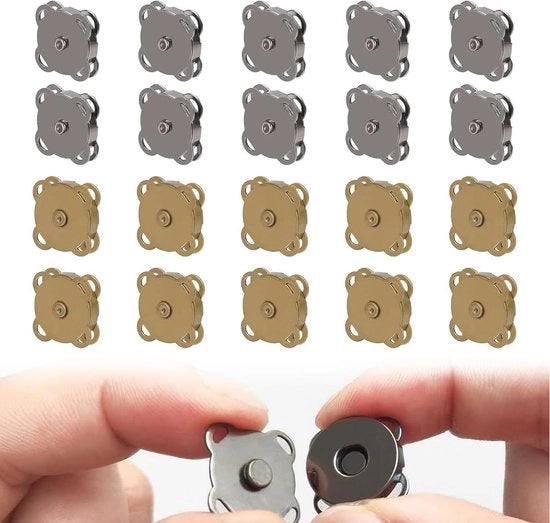 Magnetici chiusure per cucito - 20 pezzi - Chiusure magnetiche nascoste per cucire portafogli, borse a mano, abbigliamento - Fai da te Artigianato