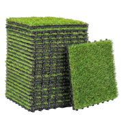 22 pezzi Erba Sintetica, Tappetino 30x30 cm, Pelo 25 mm, Verde