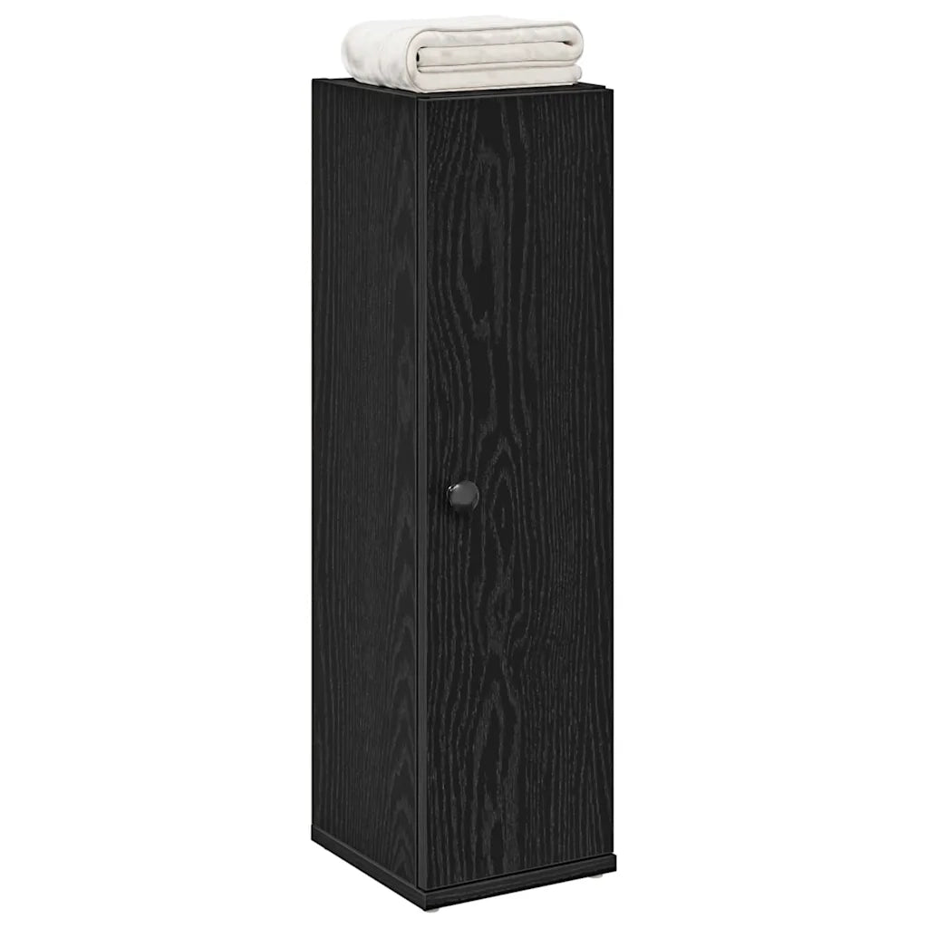 Mobile da Bagno | Armadio da bagno con Portarotolo Nero 20,5x22x72 cm