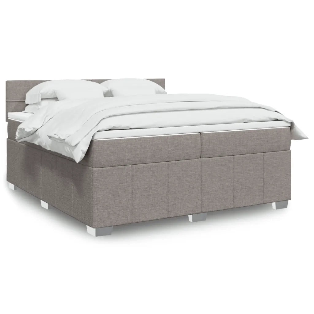 vidaXL Giroletto a Molle con Materasso Tortora 200x200 cm in Tessuto
