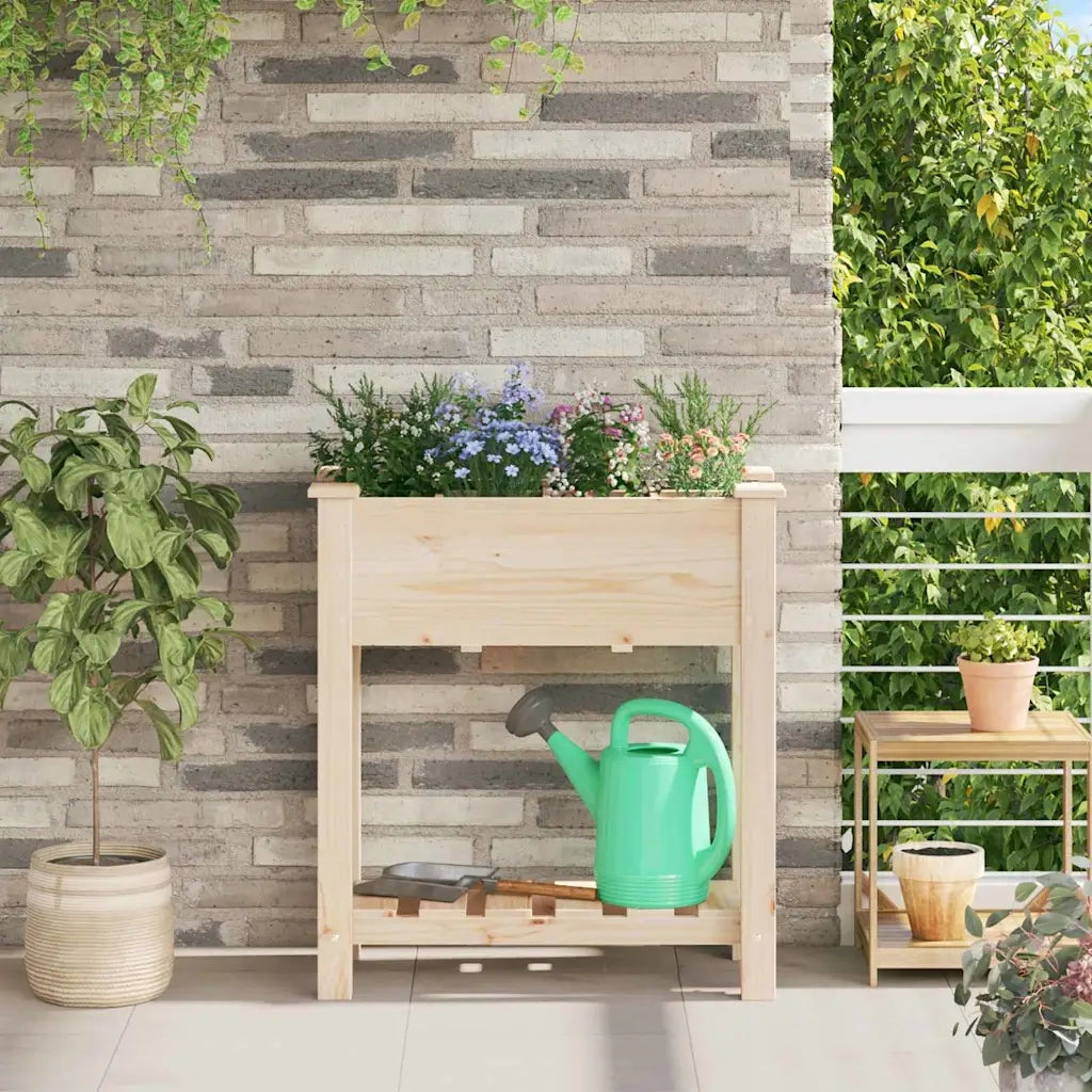 Vaso da giardino con lo scaffale Beige 71 x 37 x 76,5 cm 42006579