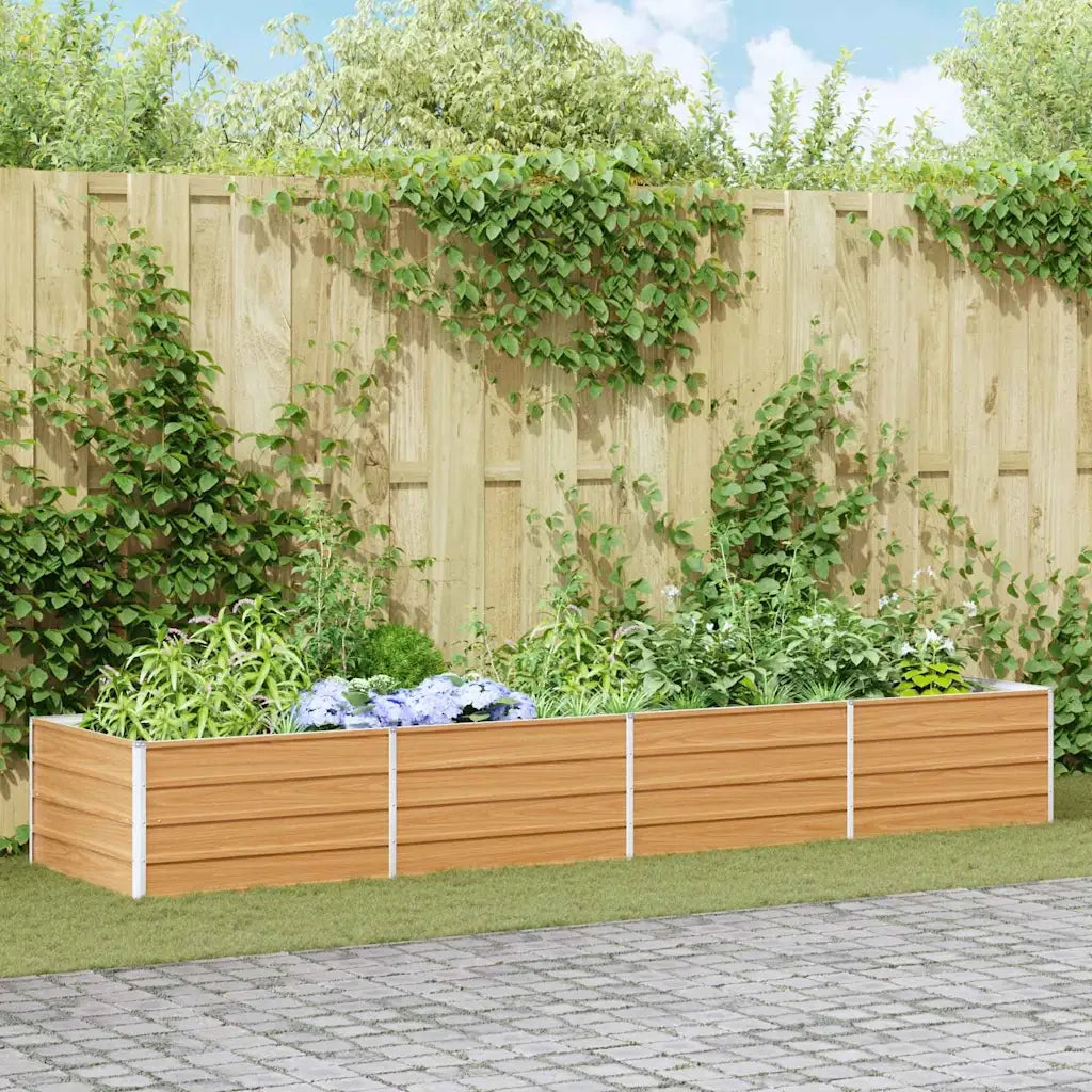 Fioriere | Cassetta per fiori | Letto rialzato da giardino Marrone Chiaro 320 x 80 x 45 cm