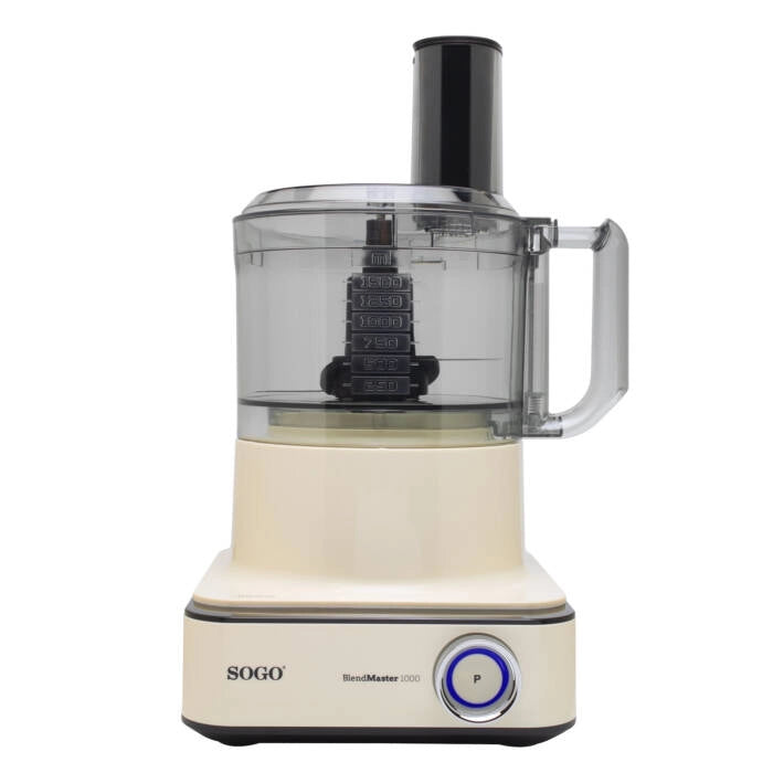 Robot da cucina 2,3L 1000W con 6 velocità, display LED e 10 accessori per tritare impastare e spremere - Sogo