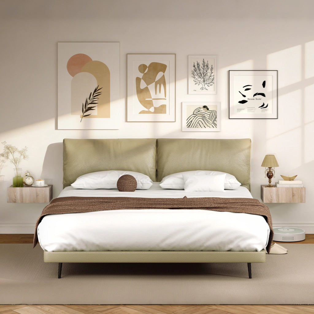 Tavolini da notte a sospensione ¨C Zephmum ¨C Legno effetto rovere 40x30x15 cm