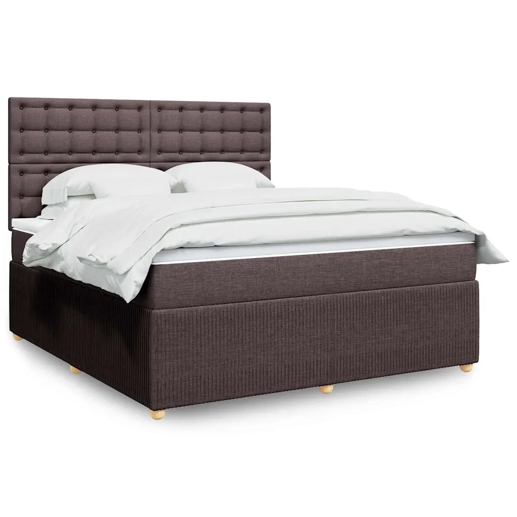 Giroletto a Molle con Materasso Marrone Scuro 180x200cm Tessuto 3292152