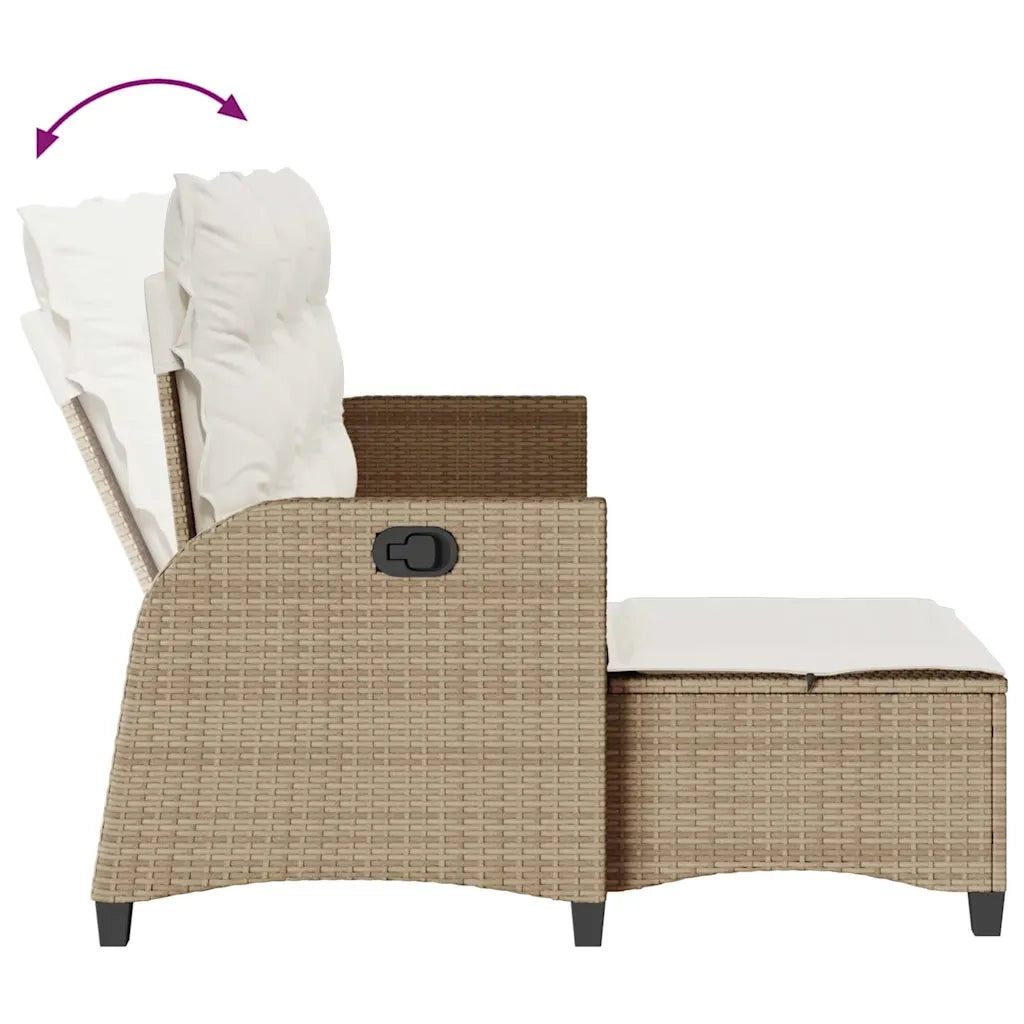 Set Divano da Giardino 3 pz con Cuscini a L Beige in Polyrattan 3328642