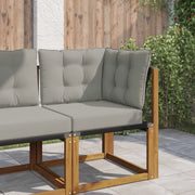 Cuscino per divano da esterno 3 pcs Grigio Poliestere