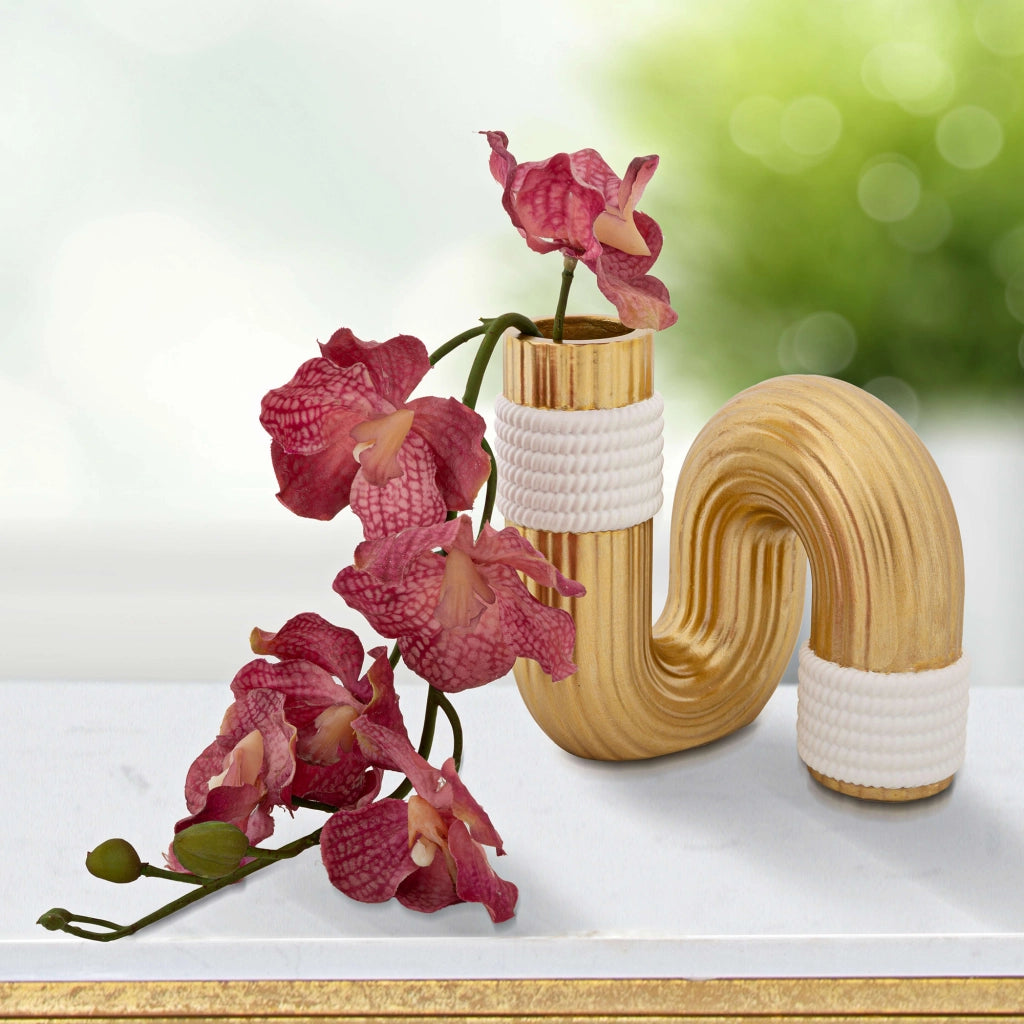 Nello, Vaso Colore Struttura Bianco, oro
