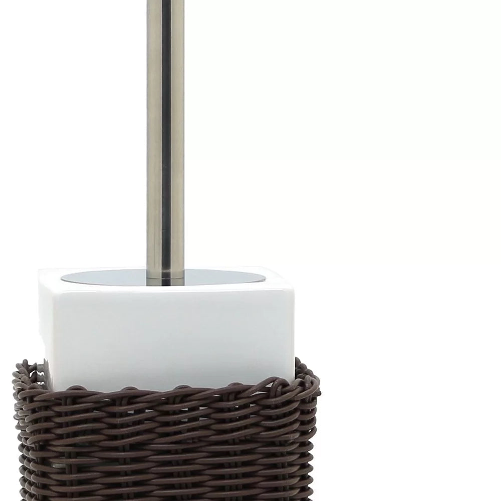 Portascopino in ceramica bianco - serie Fibra