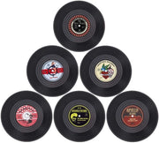 Set di sottopiani antiscivolo per dischi in vinile con mattonelle antislip per tazze, bicchieri e calici da vino, 6 pezzi