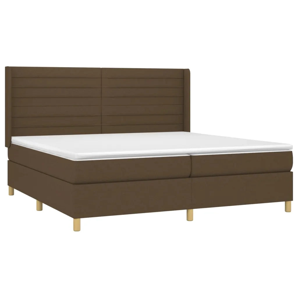 Giroletto a Molle con Materasso Marrone Scuro 200x200cm Tessuto cod mxl 32135