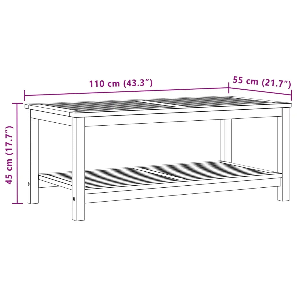 Tavolo laterale Olio Naturale 110 x 55 x 45 cm 42026804