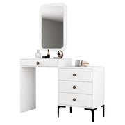 Mobile da Trucco Meltina, Toeletta Specchio Incluso, 124x40x85h cm Bianco