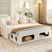 Letto multifunzione imbottito 180x200 cm con cuccia integrata per animali