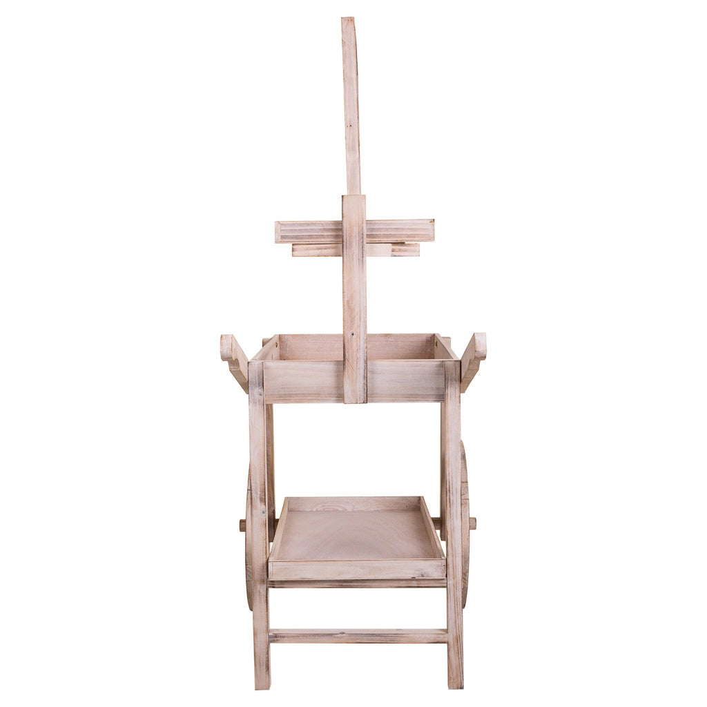Carrello espositivo in legno bianco 95x51x128h