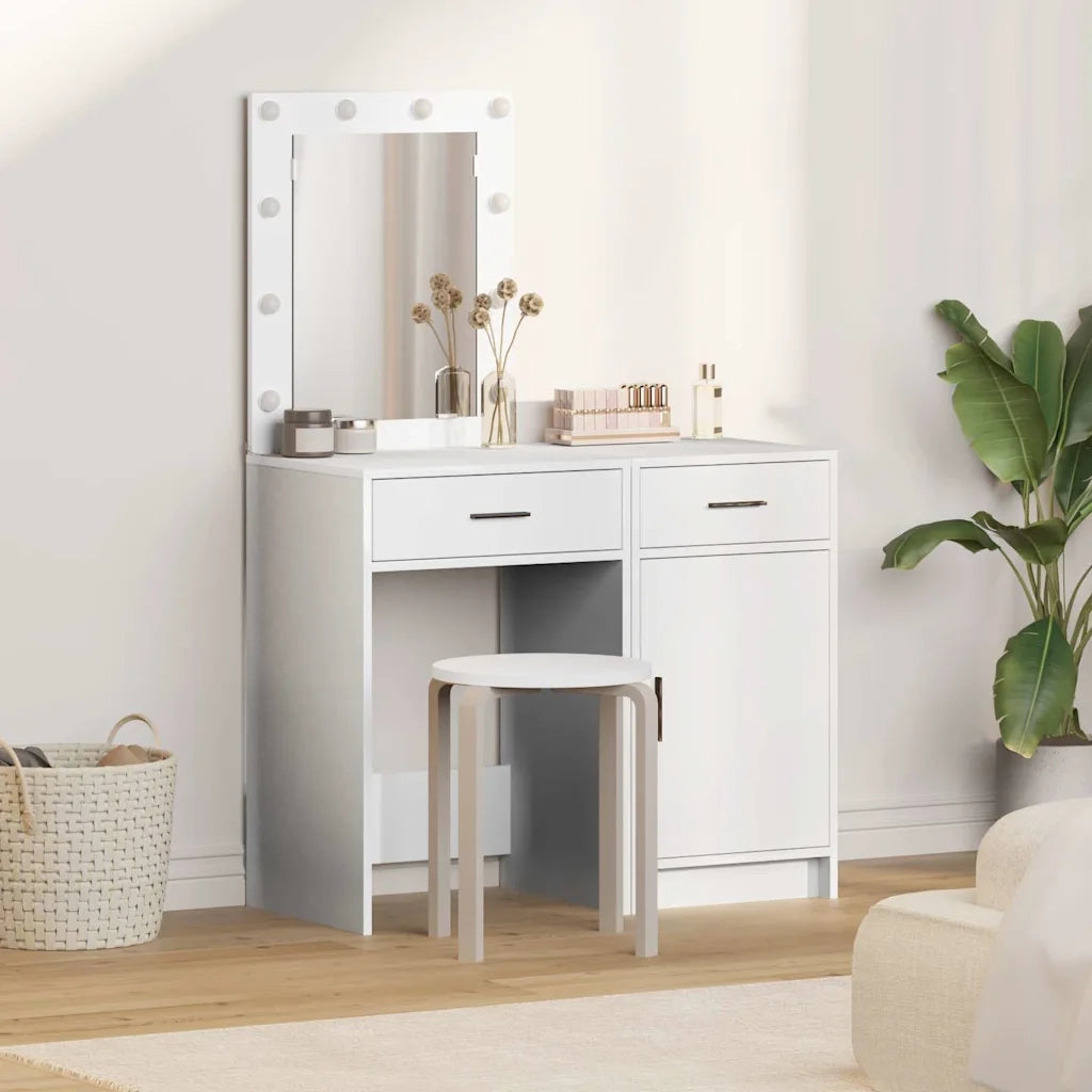 Toeletta | Tavolo da Trucco con cassetto 2 pz Bianco 50 x 41 x 135 cm