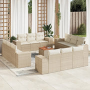 Set Divano da Giardino 13 pz con Cuscini Beige in Polyrattan 3257710