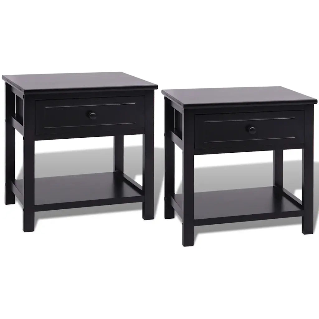 Comodini 2 pz-Set di 2 Tavolino da notte in Legno Neri