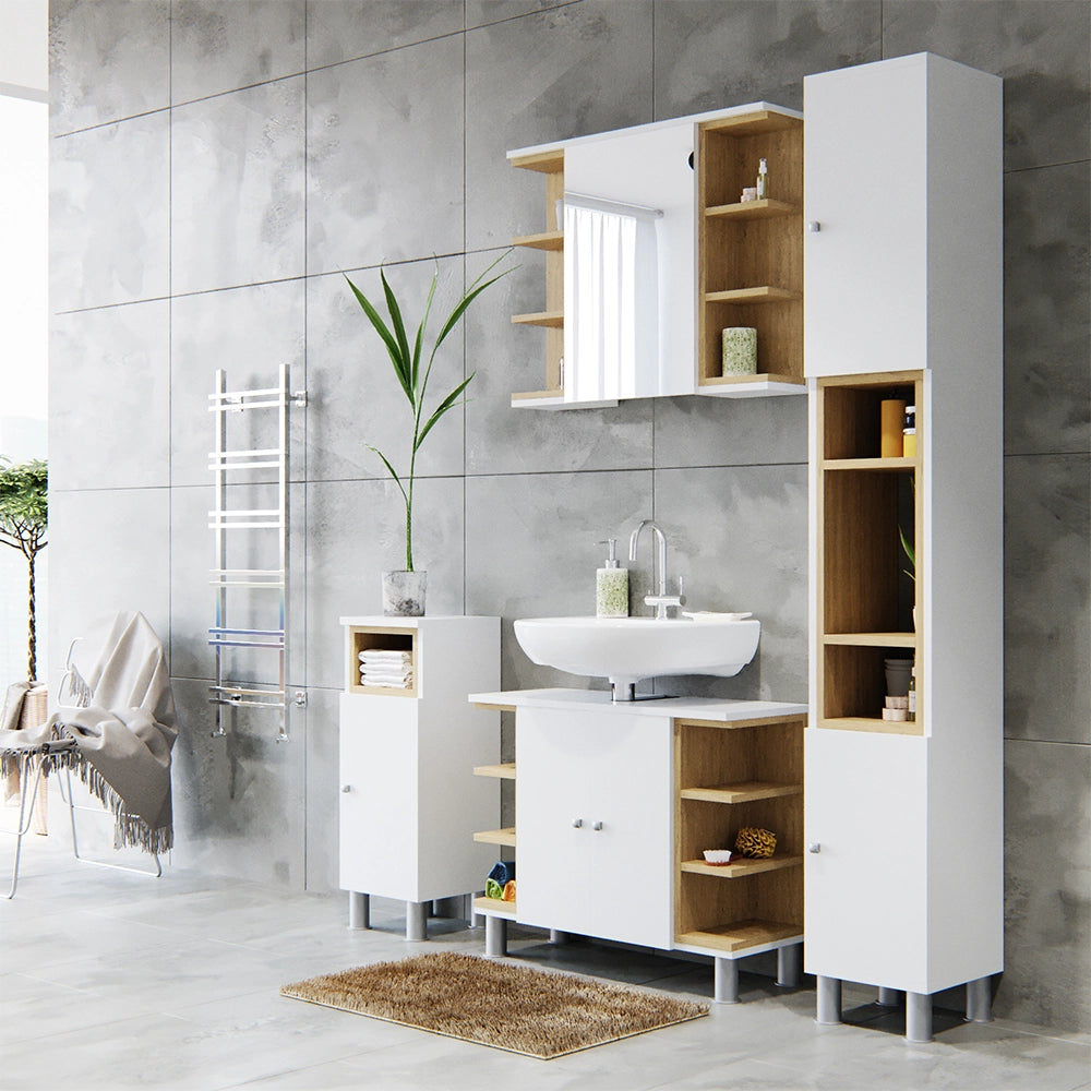 Vicco Set mobili bagno Bianco 3 parti
