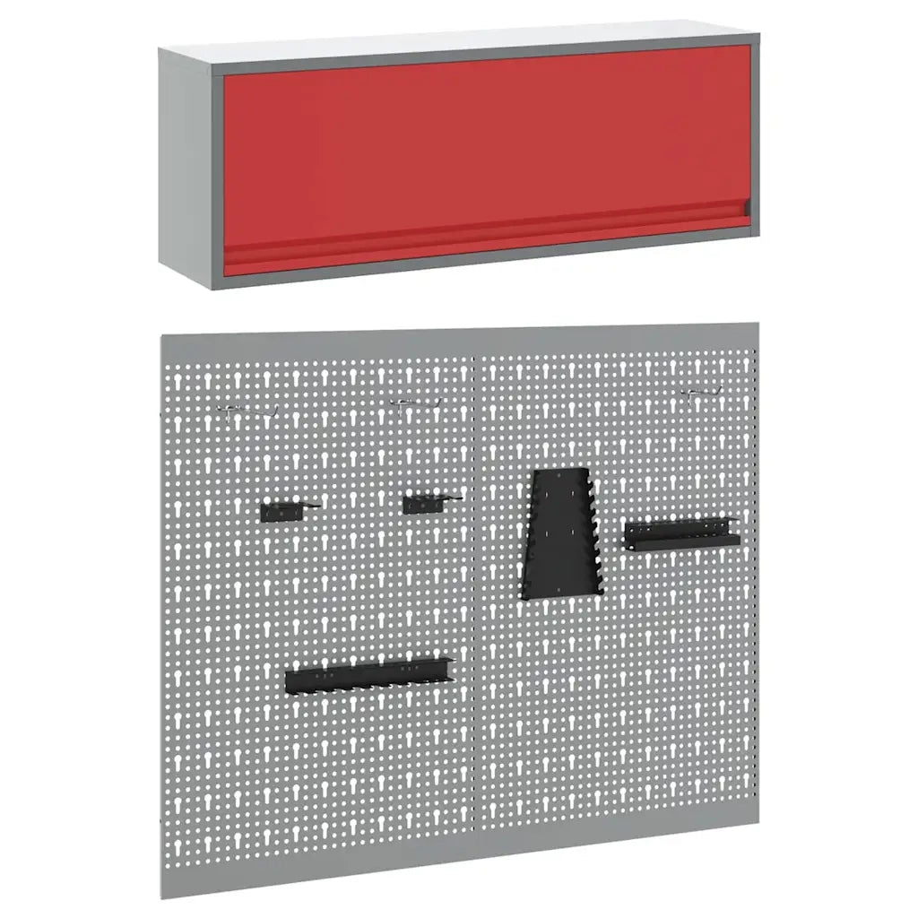 Set di armadi per attrezzi con lo scaffale 3 pz Rosso CFW7248861