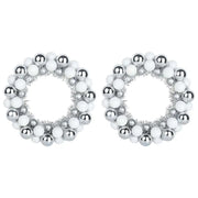 Corone di Palline di Natale 2 pz Bianco e Argento CFW3083849