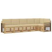 Set di divani da esterno 6 pcs Bianco e Beige 3391928