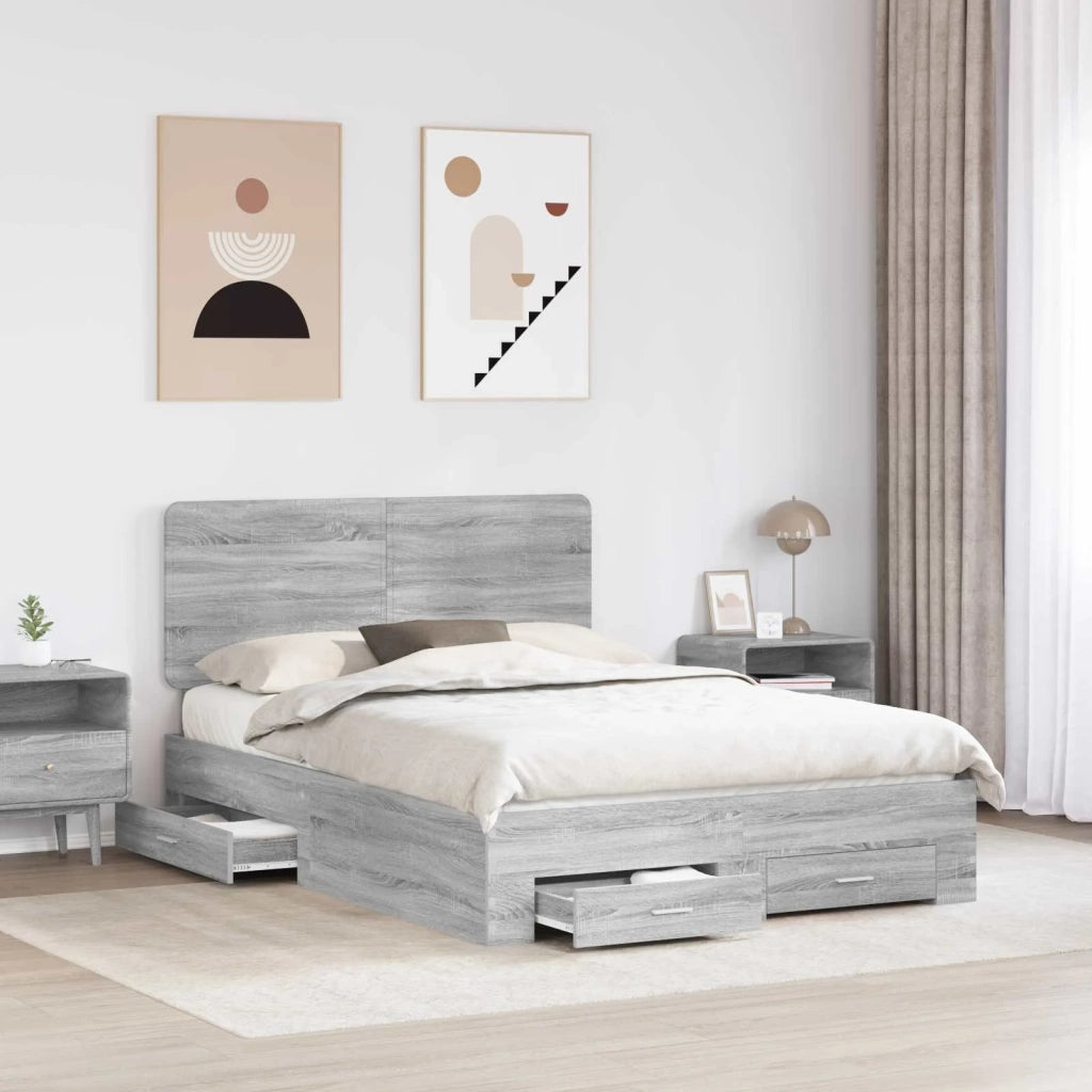 Struttura del letto con testiera Grigio Sonoma 160 x 200 cm 3412763