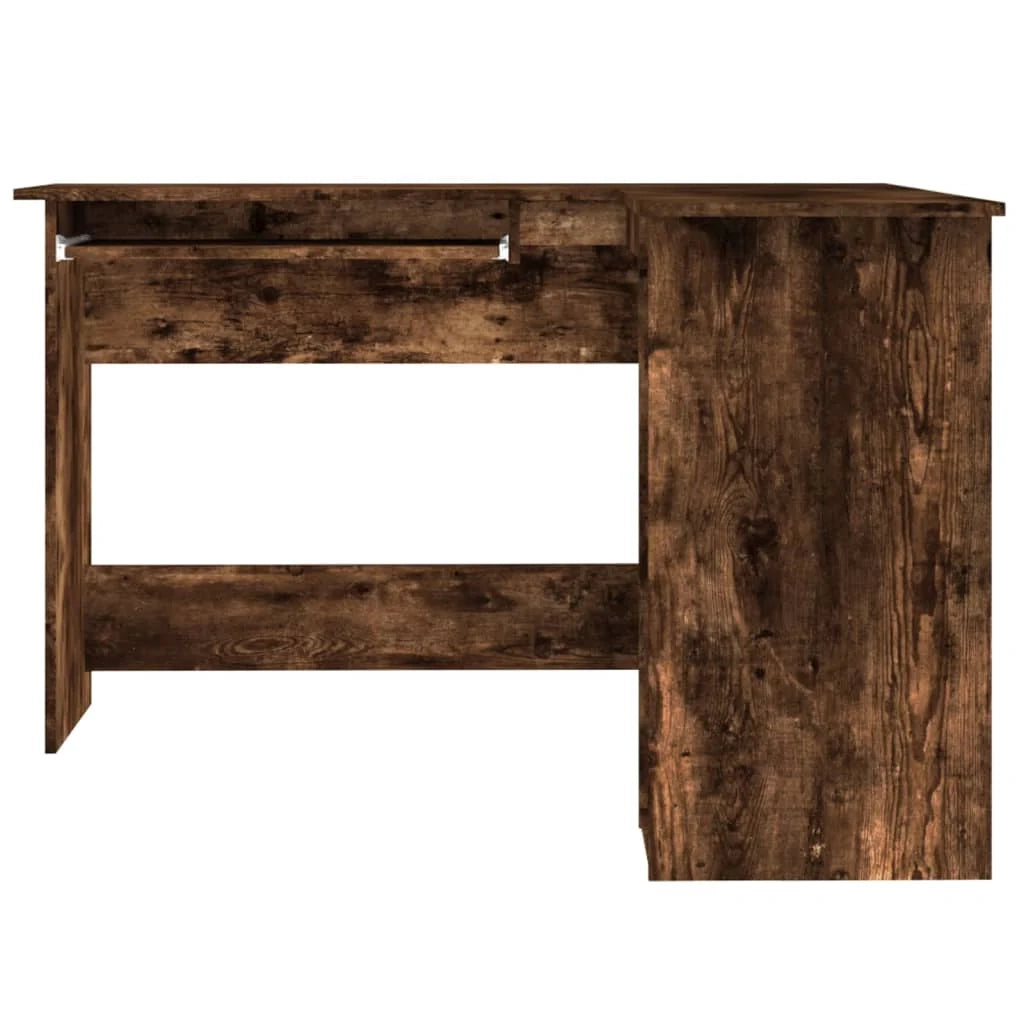 Scrivania angolare postazione computer mobile studio computer rovere affumicato 120 x 140 x 75 cm legno ingegnerizzato marrone 02_0023671
