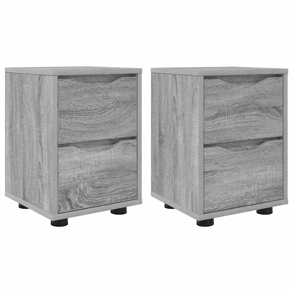 Set di 2 Comodini | Armadio da Notte | Mobiletto da notte con cassetto Grigio Sonoma 30,5 x 30 x 43 cm