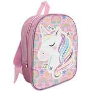Trade Shop - Zaino Zainetto 3d 31cm Per Asilo Tempo Libero Bambine Design Unicorno Con Zip 737663 -