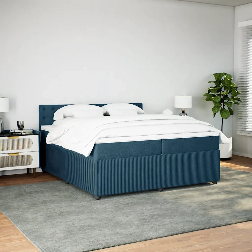 Giroletto a Molle con Materasso Blu 200x200 cm in Velluto 3287846